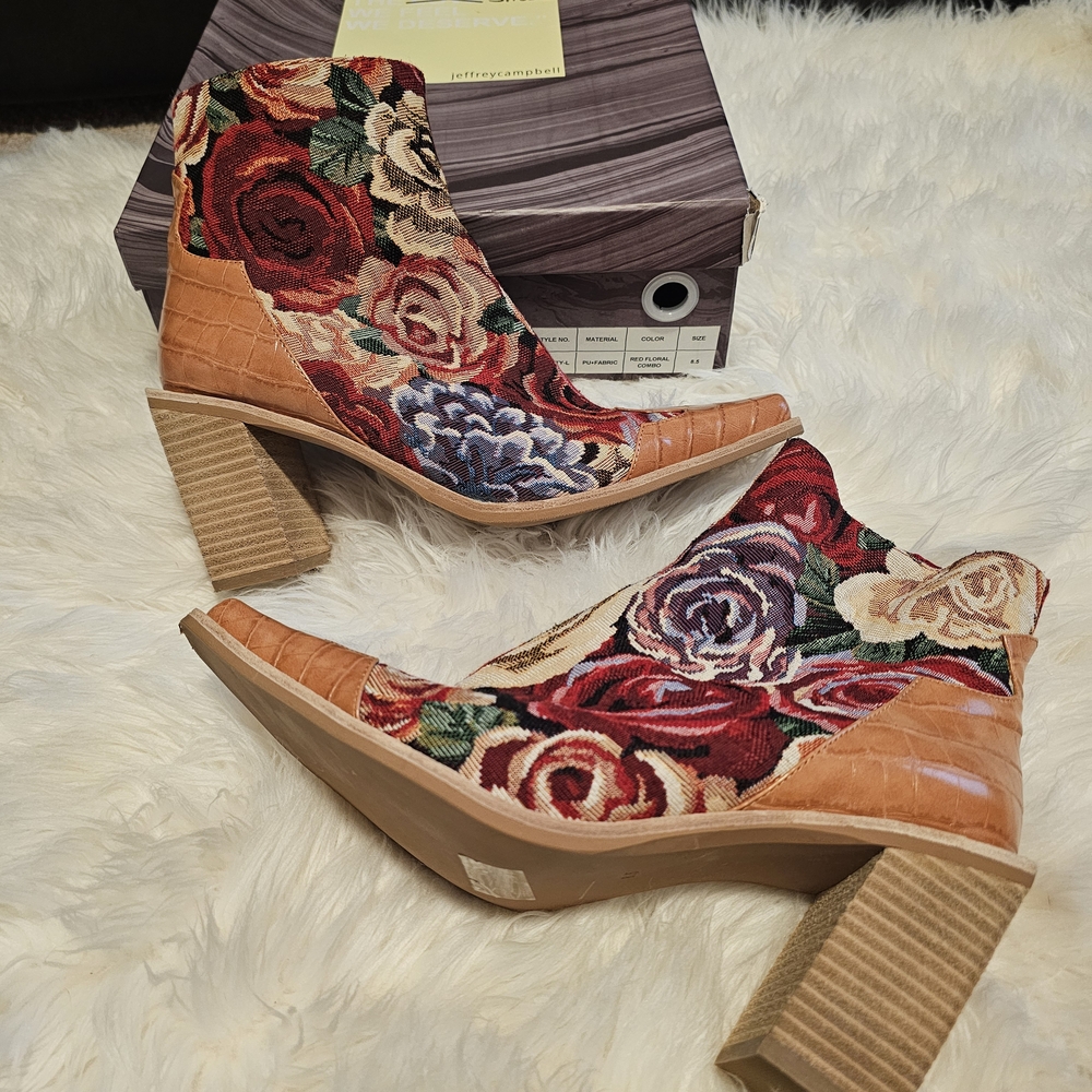 Jeffrey Campbell Multicolor Floral Ankle Boots